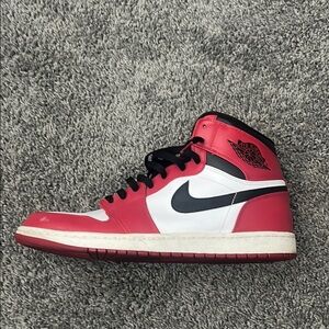 Nike Red, White, and Black High-Top Sneakers